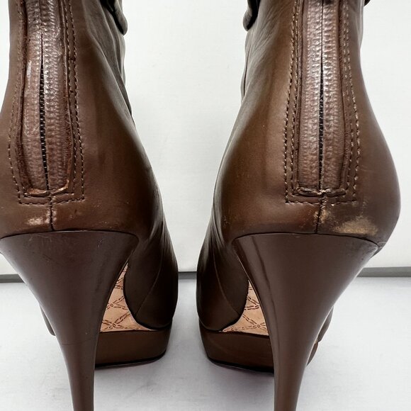 L.A.M.B. Tan Platform High Heel Ankle Boots US 7.5 - Picture 12 of 12
